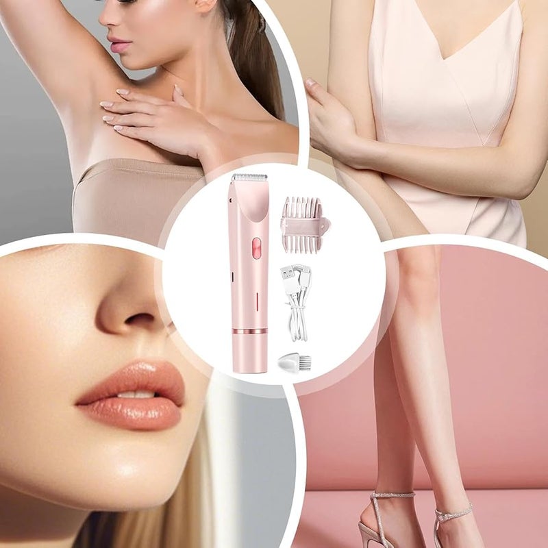 Pink Electric Bikini Shaver Cordless Water Resistant Facial Hair Removal Trimmer for Women - Image 3